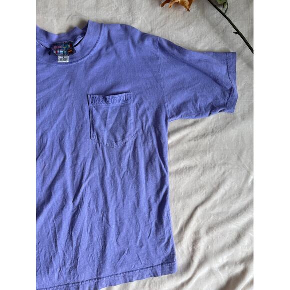 Vintage Paris Sports Club Purple Pocket T-shirt Maurices Size S - Picture 2 of 6